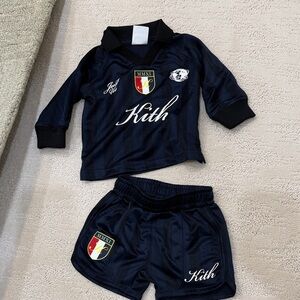Kith Navy Kids Soccer Top & Shorts Set